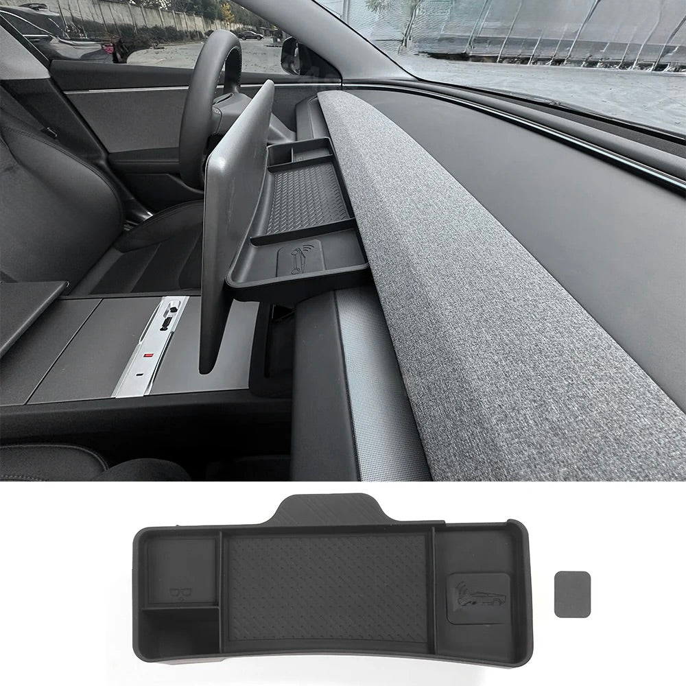 Heran Dashboard Tray Compatible with 2022 Toyota Tundra Center Console Dash Panel Storage, Center Console Table Mobile Phone Bracket Navigation Stand : RUNROAD Dashboard Storage Organizer Tray Compatible