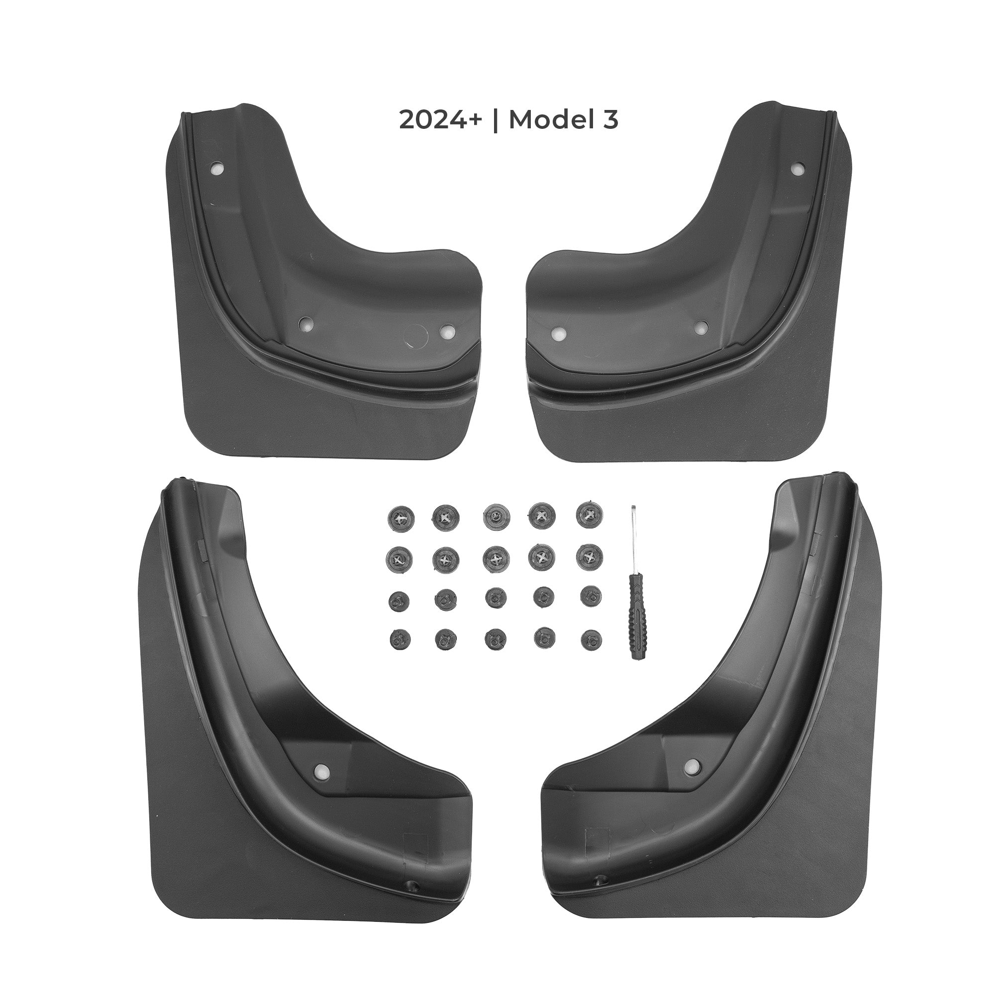 2017+ | Model 3 & Y Mud Flaps Bendable & Flexible - Screwless (Gen. 2) - Set of 4