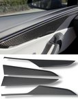 2026+ | Model Y Juniper Refreshed Performance Style Door Panel Trim Overlays - Real Dry Molded Carbon Fiber (2x2 Twill)