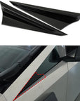 Cybertruck Exterior Front Corner Window Overlay ABS Plastic (1 Pair) - Hydro Carbon Fiber Coated - Matte