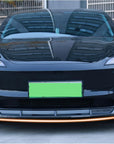 2024+ | Model 3 Highland Refreshed Neptune Front Lip ABS Plastic (3 Pieces) - Hydro Matte Carbon Fiber Coated