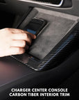 2024+ | Model 3 Highland Refreshed Wireless Charger Frame Cover ABS Plastic - Hydro Carbon Fiber Coated