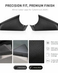 Cybertruck Lower Side View Mirror Overlay Cap Covers - Real Dry Molded Carbon Fiber