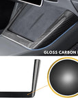 2024+ | Model 3 Highland Refreshed Wireless Charger Frame Cover ABS Plastic - Hydro Carbon Fiber Coated