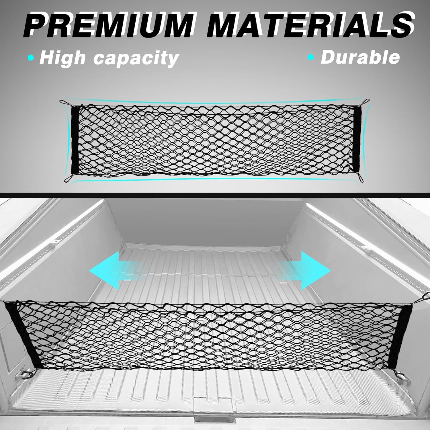 Cybertruck Rear Cargo Bed Storage Net with Pocket - Vertical Type