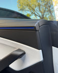 2026+ | Model Y Juniper Refreshed "Plain Weave" Performance Look Door Panel Trim Overlays - Real Dry Molded Carbon Fiber