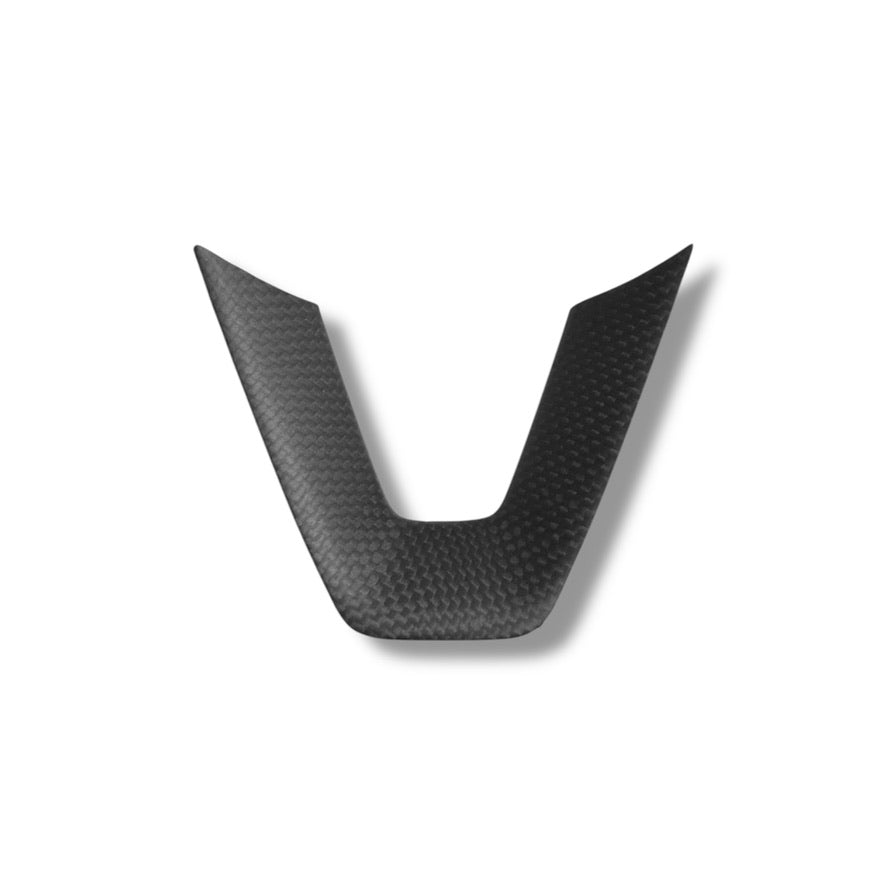 2026+ | Model Y Juniper Refreshed "Plain Weave" (Performance Look) Steering Wheel Lower V Shaped Overlay - Real Dry Molded Carbon Fiber