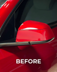 2026+ | Model Y Juniper Refreshed Side View Mirror Overlay Cap Covers (1 Pair) - Real Dry Molded Carbon Fiber