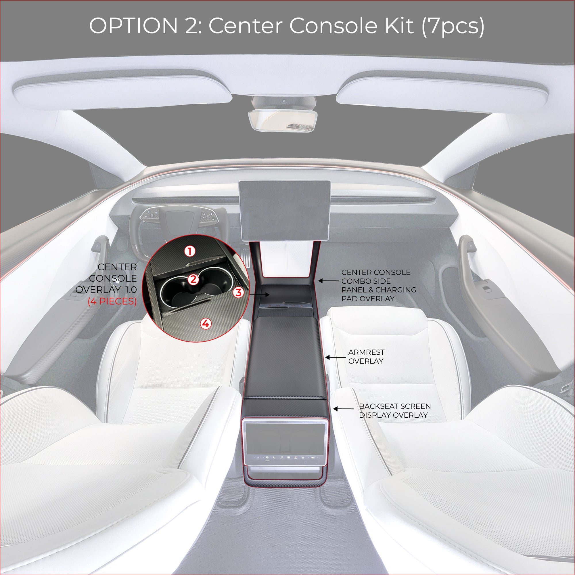 2024+ | Model 3 Highland Refreshed Full Interior Carbon Fiber Kit Bundles (20 Pieces) - Real Dry Molded Carbon Fiber