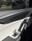 2026+ | Model Y Juniper Refreshed Performance Style Door Panel Trim Overlays - Real Dry Molded Carbon Fiber (2x2 Twill)