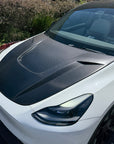 2020-2025 | Model Y Viento Robot Hood - Dual Layer with Xpel Clear Bra- Real Molded Carbon Fiber