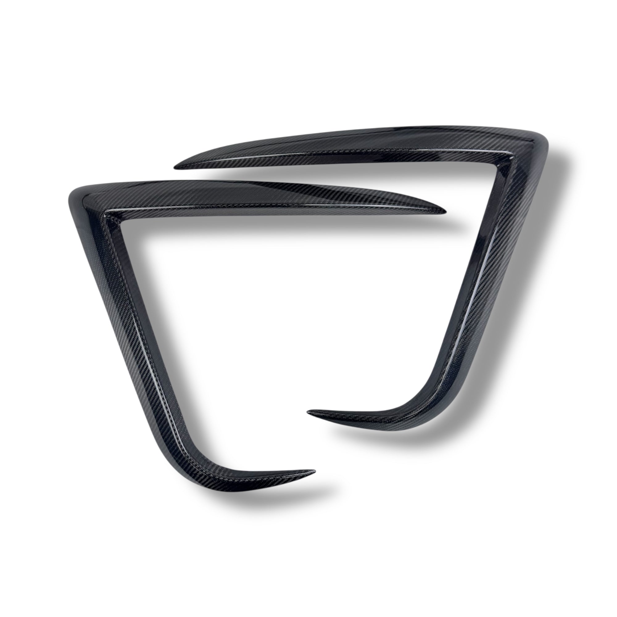 2026+ | Model Y Juniper Refreshed Foglight Canards/Eyelids (1 Pair) - Real Molded Carbon Fiber