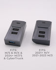 Model S3XY & CT Cybertruck Style USB Glovebox Charging Hub - Power & Data Splitter