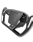 Cybertruck Yoke Steering Wheel - TESLA Factory Original Core, Reshaped & Resurfaced in Real Molded Carbon Fiber