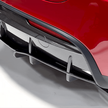 Model Y Razzo Rear Diffuser & LED Brake Light- Hydro Carbon Fiber Coated