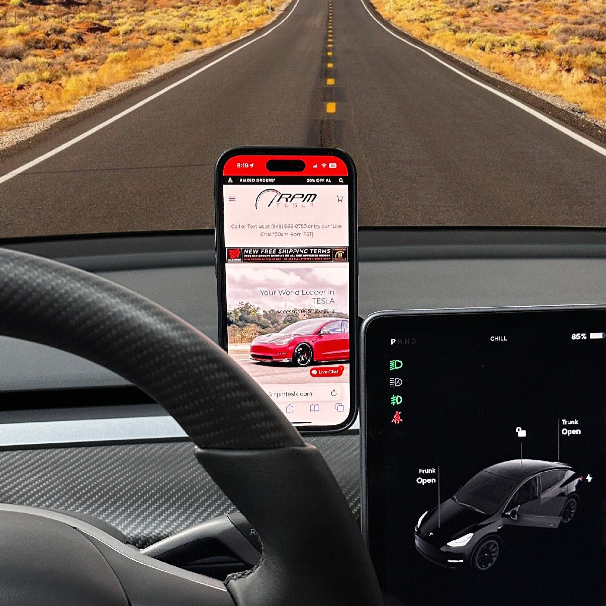 Model 3 & Y Hideaway MagSafe 15W Fast Charging Smartphone Display Mount