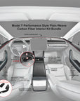 2026+ | Model Y Juniper Refreshed "Plain Weave" (Performance Look) Full Interior Carbon Fiber Kit Bundles (17 Pieces) - Real Dry Molded Carbon Fiber