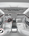 2026+ | Model Y Juniper Refreshed Full Interior Carbon Fiber Kit Bundles (18 Pieces) - Real Dry Molded Carbon Fiber