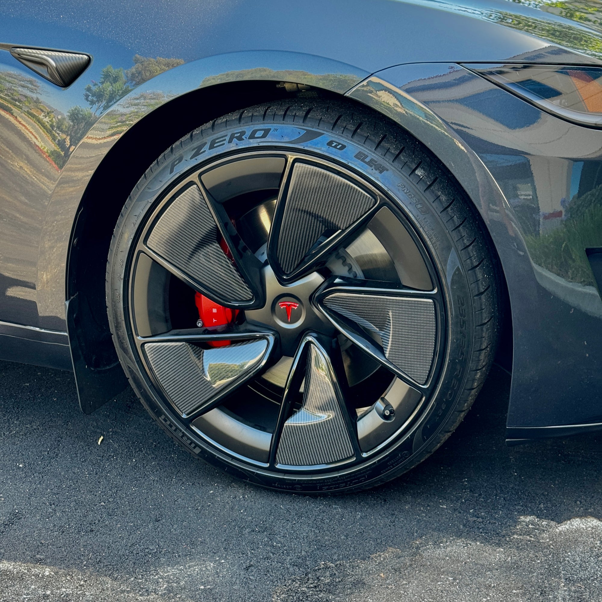 2024+ | Model 3 Performance 20” Warp Wheel Carbon Fiber Inner Spoke Inserts - 20 Piece Kit