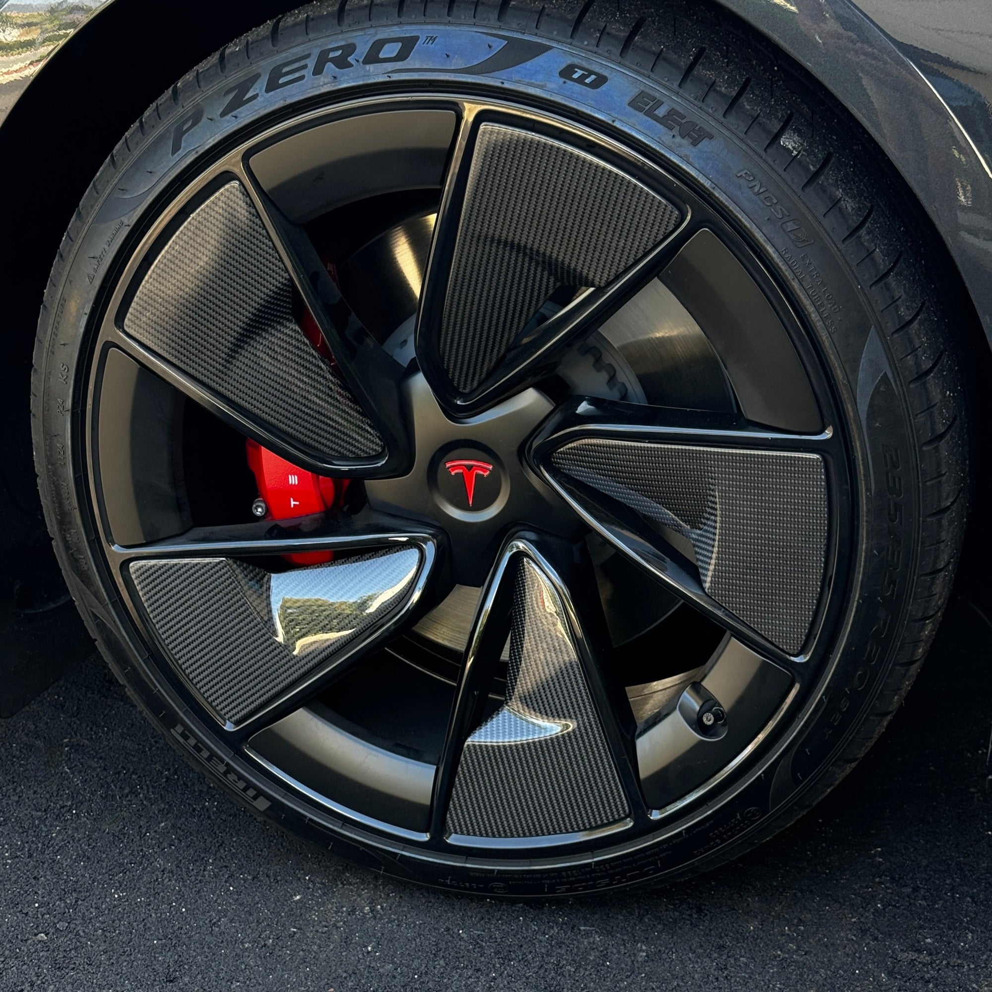2024+ | Model 3 Performance 20” Warp Wheel Carbon Fiber Inner Spoke Inserts - 20 Piece Kit