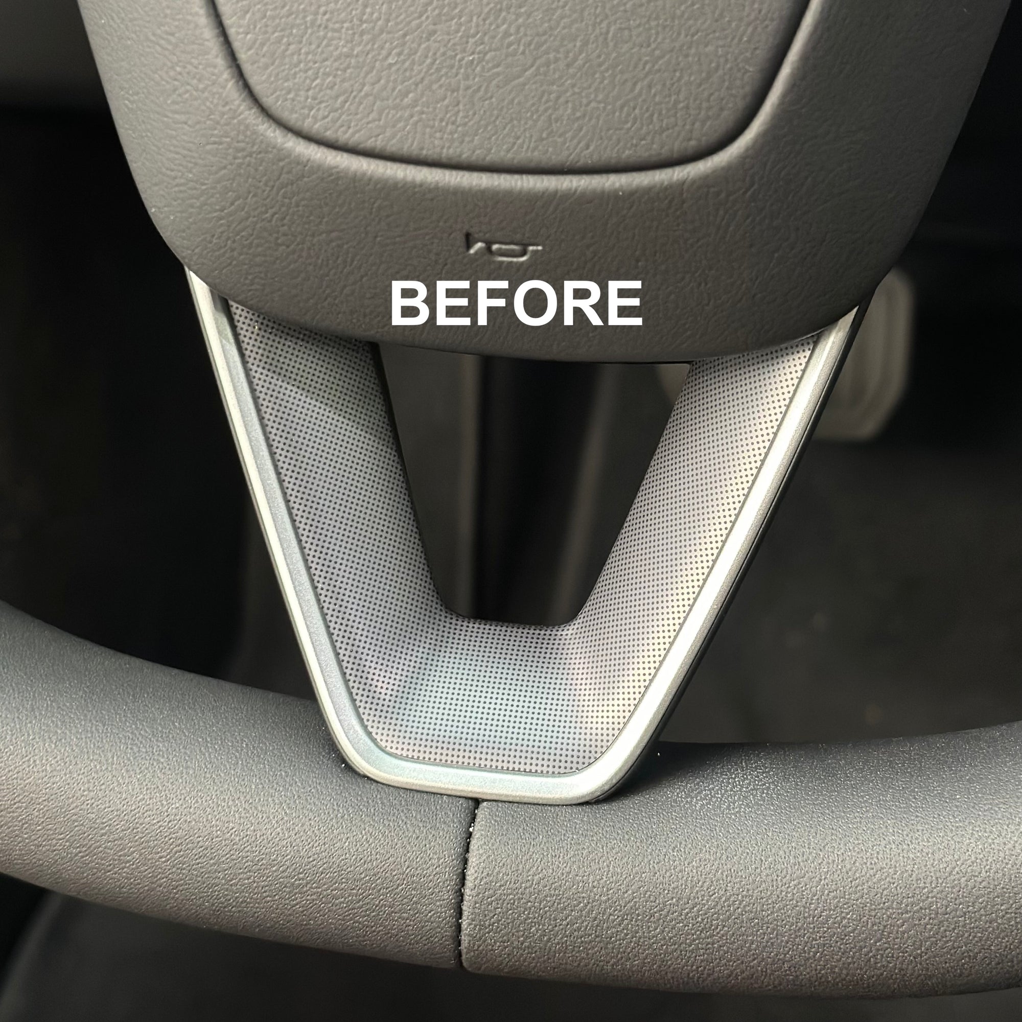 2024+ | Model 3 Highland Refreshed ABS Steering Wheel Applique - Hydro Carbon Fiber Coated Matte