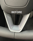 2024+ | Model 3 Highland Refreshed ABS Steering Wheel Applique - Hydro Carbon Fiber Coated Matte
