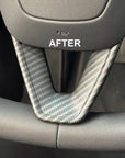 2024+ | Model 3 Highland Refreshed ABS Steering Wheel Applique - Hydro Carbon Fiber Coated Matte