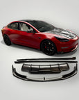2017-2023 | Model 3 Viento Full Body Kit - Real Molded Carbon Fiber (4 Pieces)