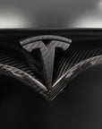 2016-2025 | Model S Front T Logo Overlay - Real Dry Molded Carbon Fiber