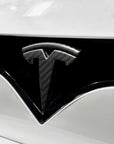 2016-2025 | Model S Front T Logo Overlay - Real Dry Molded Carbon Fiber
