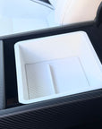 2026+ | Model Y Juniper Refreshed Armrest Storage Box w/ Rubber Pad - White
