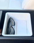 2026+ | Model Y Juniper Refreshed Armrest Storage Box w/ Rubber Pad - White