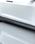 2016+ | Model X Colossal Side Skirt Overlays (1 Pair) - Real Dry Molded Carbon Fiber