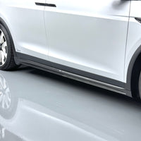 2022+ | Model X Colossal Side Skirt Overlays (1 Pair) - Real Dry Molded Carbon Fiber