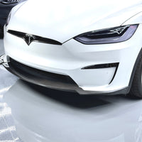 2022+ | Model X Colossal Front Lip Overlay Spoiler - Real Dry Molded Carbon Fiber