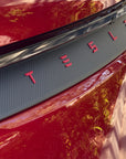 2026+ | Model Y Juniper Refreshed Tailgate Applique - Real Dry Molded Carbon Fiber