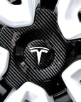 Model X - 22" Turbine Center Wheel Hubs - Real Molded Carbon Fiber- (Set of 4)