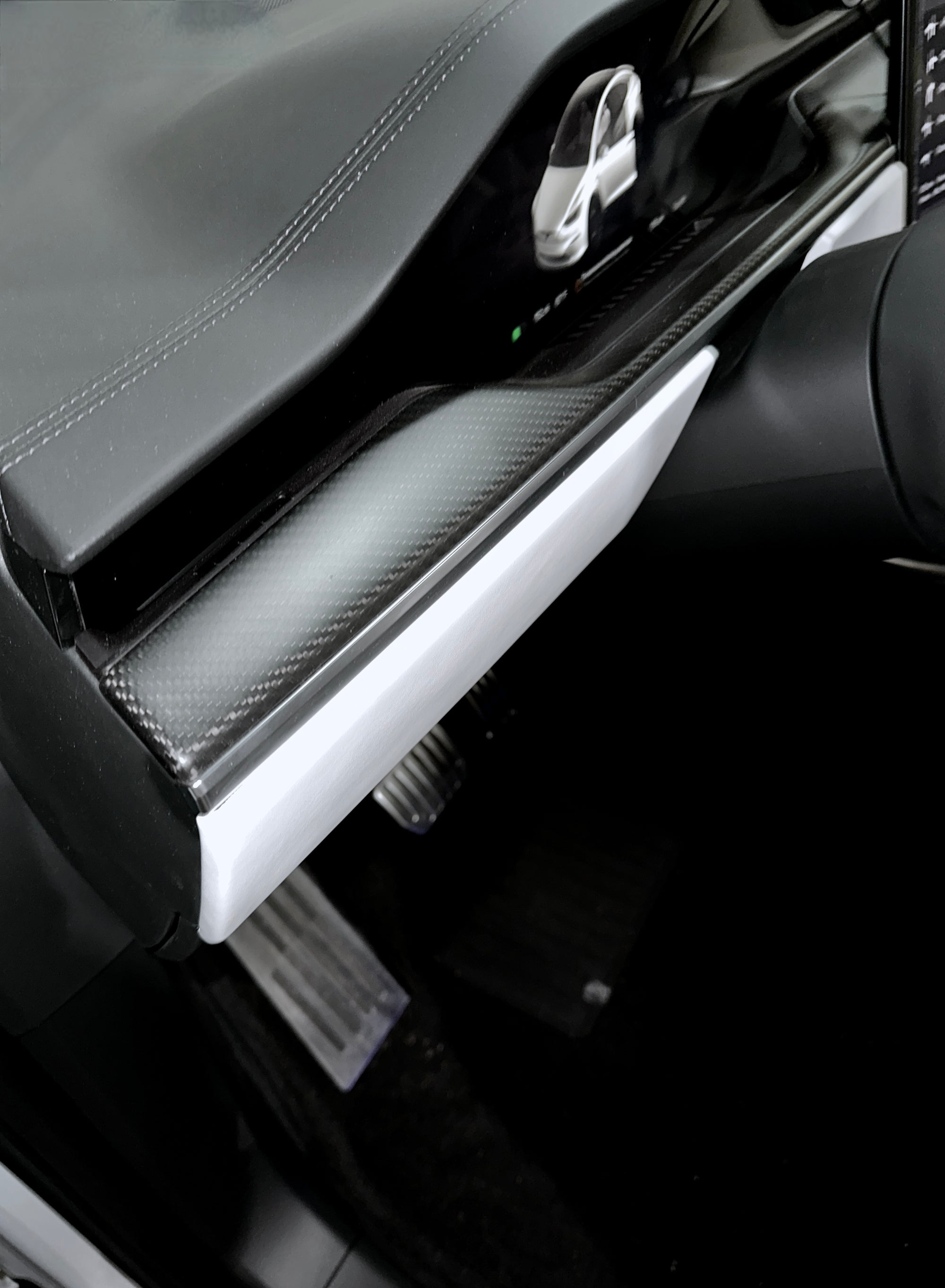 Model S & X Interior Upgrade Kit "Go Plaid" (9 & 12 Piece Kit) - Real Molded Carbon Fiber - Goodbye Wood