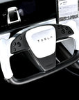 2021-2023 | Model S & X Steering Wheel Bezel Overlay - Real Molded Carbon Fiber