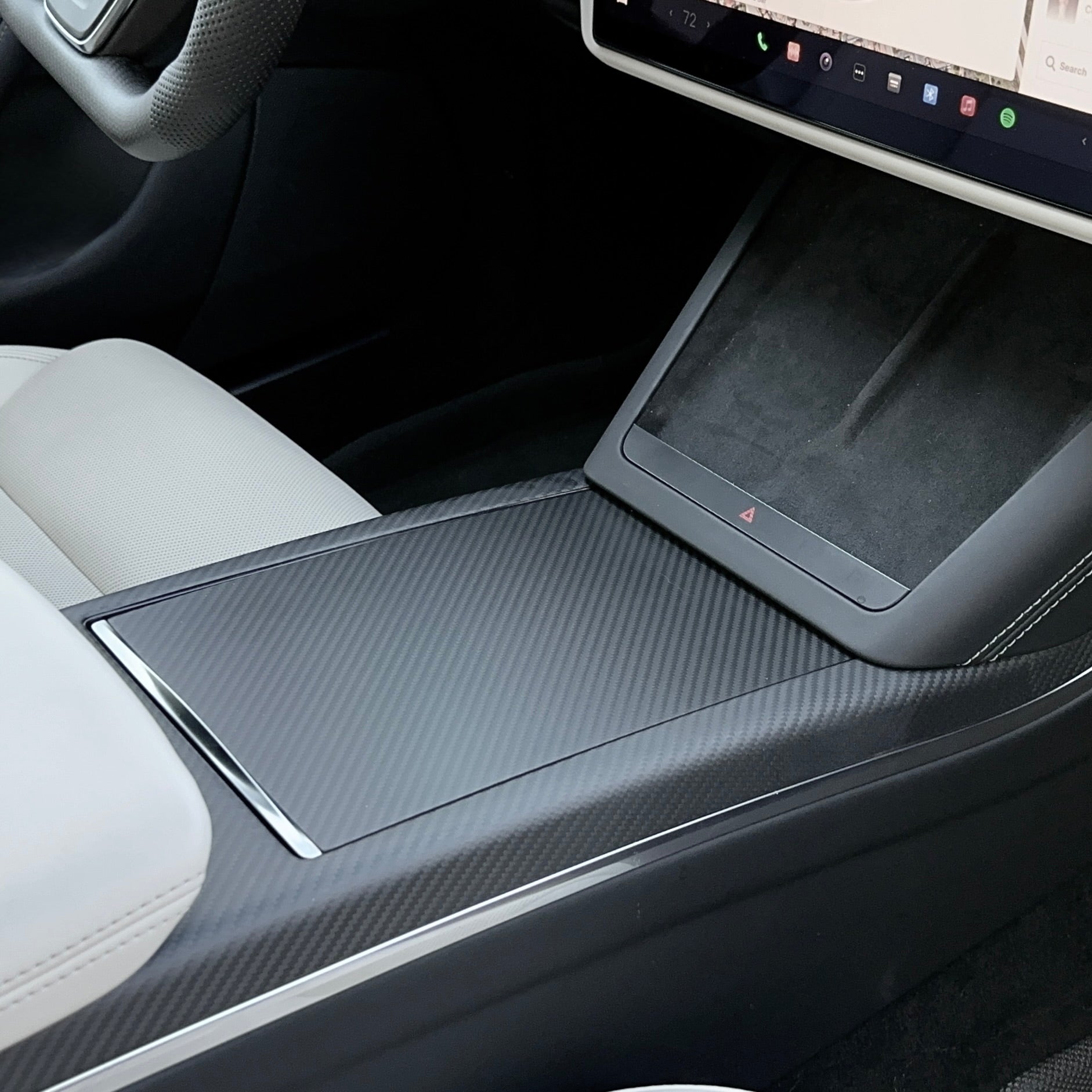 Model S & X Interior Upgrade Kit "Go Plaid" (9 & 12 Piece Kit) - Real Molded Carbon Fiber - Goodbye Wood