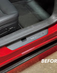 2024+ | Model 3 Highland Refreshed Door Sill Overlays (4 Pieces) - Real Dry Molded Carbon Fiber