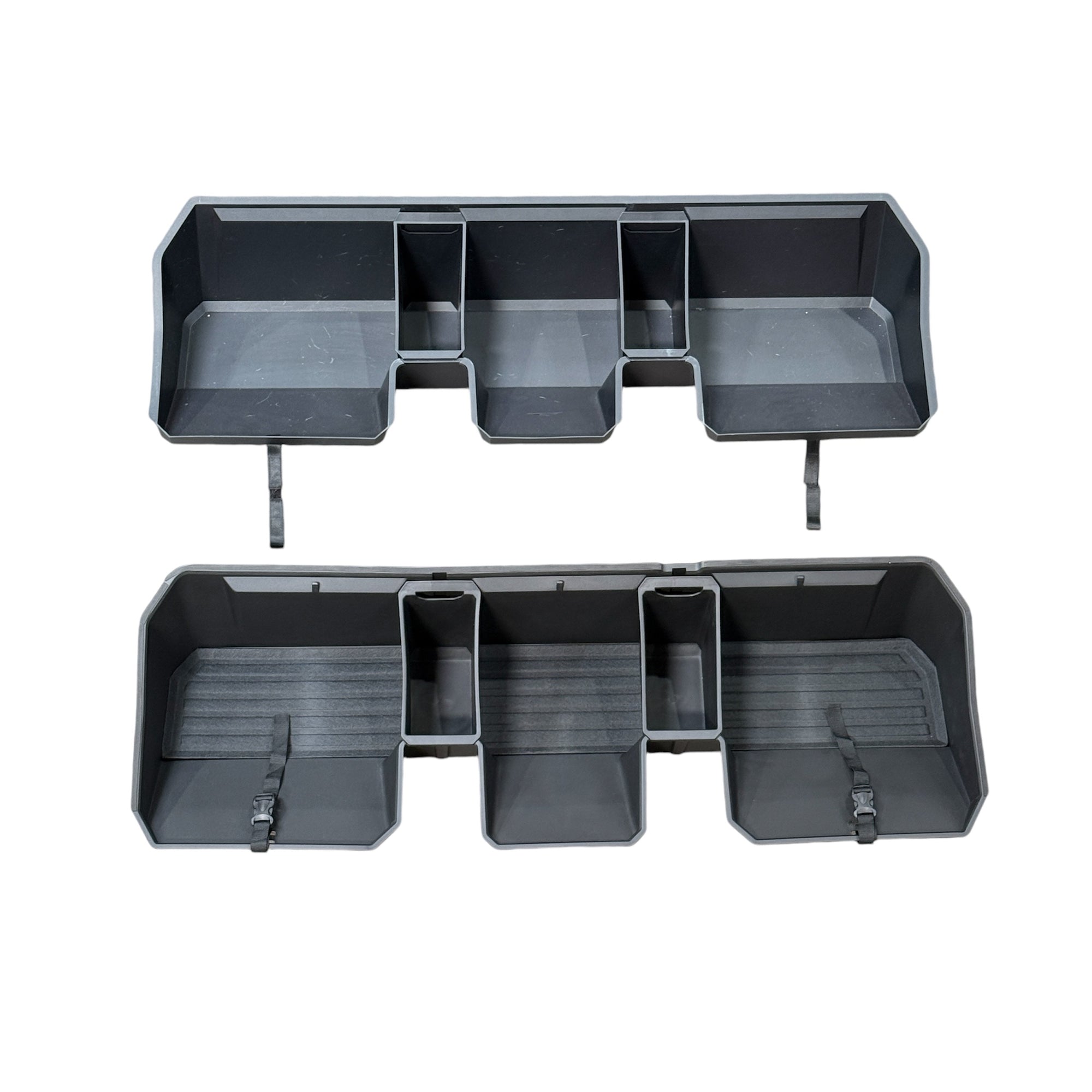 Cybertruck Under Backseat Strap-In Storage Bins - With Dividers
