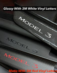 2024+ | Model 3 Highland Refreshed Door Sill Overlays (4 Pieces) - Real Dry Molded Carbon Fiber