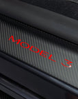 2024+ | Model 3 Highland Refreshed Door Sill Overlays (4 Pieces) - Real Dry Molded Carbon Fiber