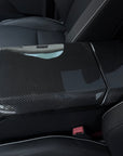 Cybertruck Center Console Armrest & Rear Display Overlay Kit (2 Pieces) - Real Molded Carbon Fiber