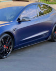 2017-2023 | Model 3 Viento Side Skirts Open Back (Hollow Version) - Real Molded Carbon Fiber