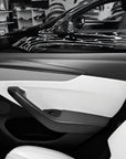 2026+ | Model Y Juniper Refreshed Full Upper Oversized Extended Front & Rear Door Panel Overlays (4 Pieces) - Real Dry Molded Carbon Fiber