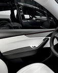 2026+ | Model Y Juniper Refreshed Full Upper Oversized Extended Front & Rear Door Panel Overlays (4 Pieces) - Real Dry Molded Carbon Fiber