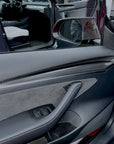 Model 3 & Y Extended Front Door Panel Overlays (Version 2.0) - Real Dry Molded Carbon Fiber