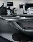 Model 3 & Y Extended Front Door Panel Overlays (Version 2.0) - Real Dry Molded Carbon Fiber